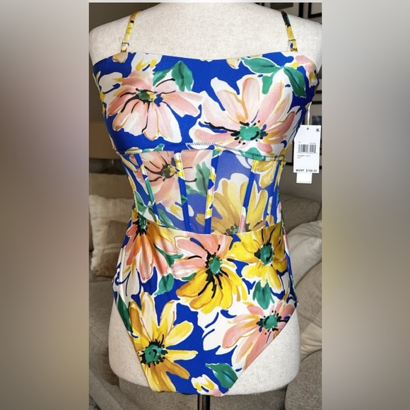 Sunshine 79 Sunflower Getaway Bandeau One Piece Swimsuit Size 12 New - Picture 6 of 12
